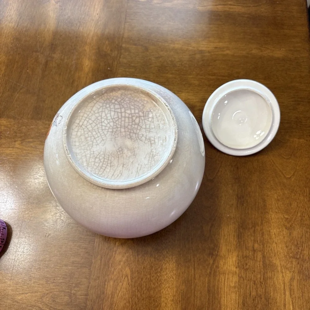 1930s VTG Floral Round Cookie Jar